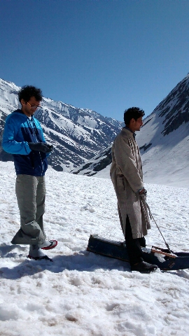 Sled ride in slippers